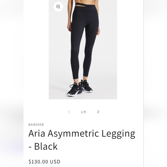 Bandier Aria Asymmetrical Leggings Size XS Balsam Green - Picture 2 of 12